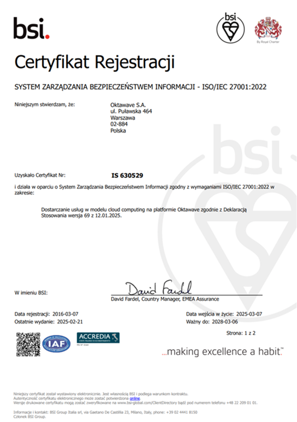certyfikat iso